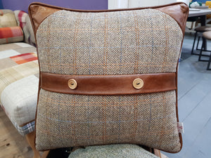 Harris Tweed and Leather Cushions