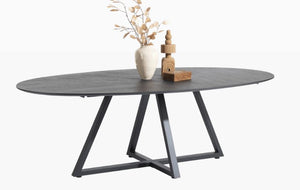 Ridgefield Urban Oak Elliptical Dining Tables in Anthracite