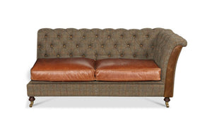 Granby Harris Tweed and Leather Modular Corner Groups-harris tweed corner groups-Carlton Vintage-2 Seat Right hand Facing-Hunters Lodge-Against The Grain Furniture