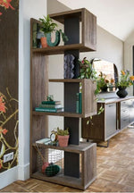 Habufa Cubo Room Divider in Smoked Oak and Grey