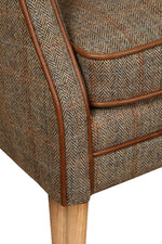 Elston Harris Tweed and Leather Chair.-harris tweed sofas-Against The Grain Furniture-Against The Grain Furniture