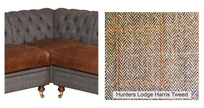 Granby Harris Tweed and Leather Modular Corner Groups-harris tweed corner groups-Carlton Vintage-Corner Piece only-Hunters Lodge-Against The Grain Furniture