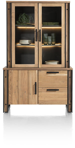 Habufa Makalu Buffet Sideboard in Smoked Acacia-Glass cabinets-Habufa-Against The Grain Furniture