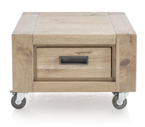 [habufa oak furniture]-[habufa dining furniture]-[furniture village detroit]-60 x 60 with drawer-Natural White-Against The Grain Furniture