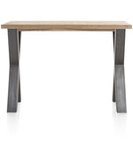 Habufa Metalox Bar Tables in Oak-bar Tables-Habufa-130 cms-X shape metal legs-Wavy edge-Against The Grain Furniture