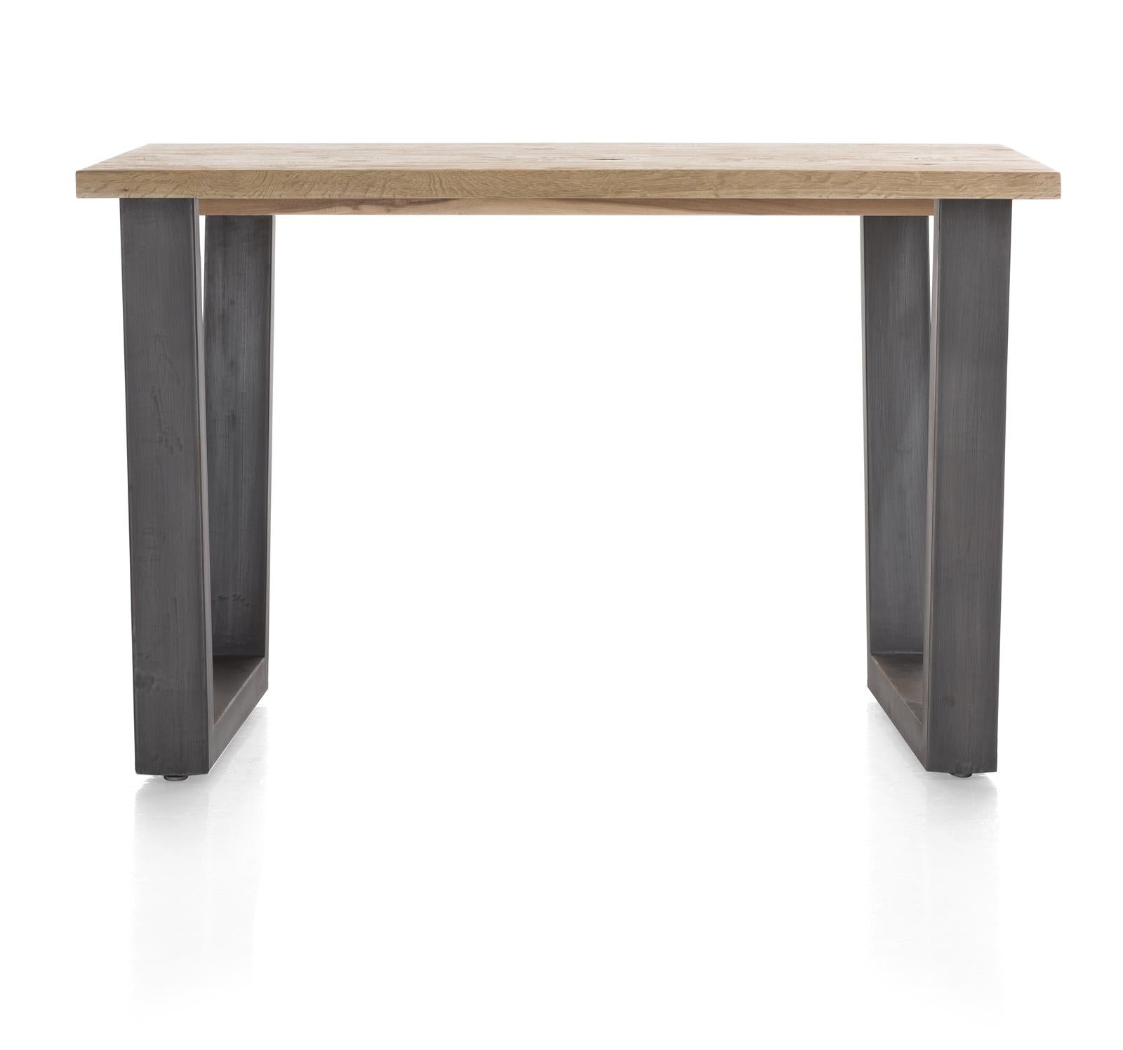 Habufa Metalox Bar Tables in Oak-bar Tables-Habufa-160 cms-U shape metal legs-Wavy edge-Against The Grain Furniture