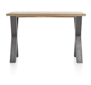 Habufa Metalox Bar Tables in Oak-bar Tables-Habufa-160 cms-X shape metal legs-Wavy edge-Against The Grain Furniture