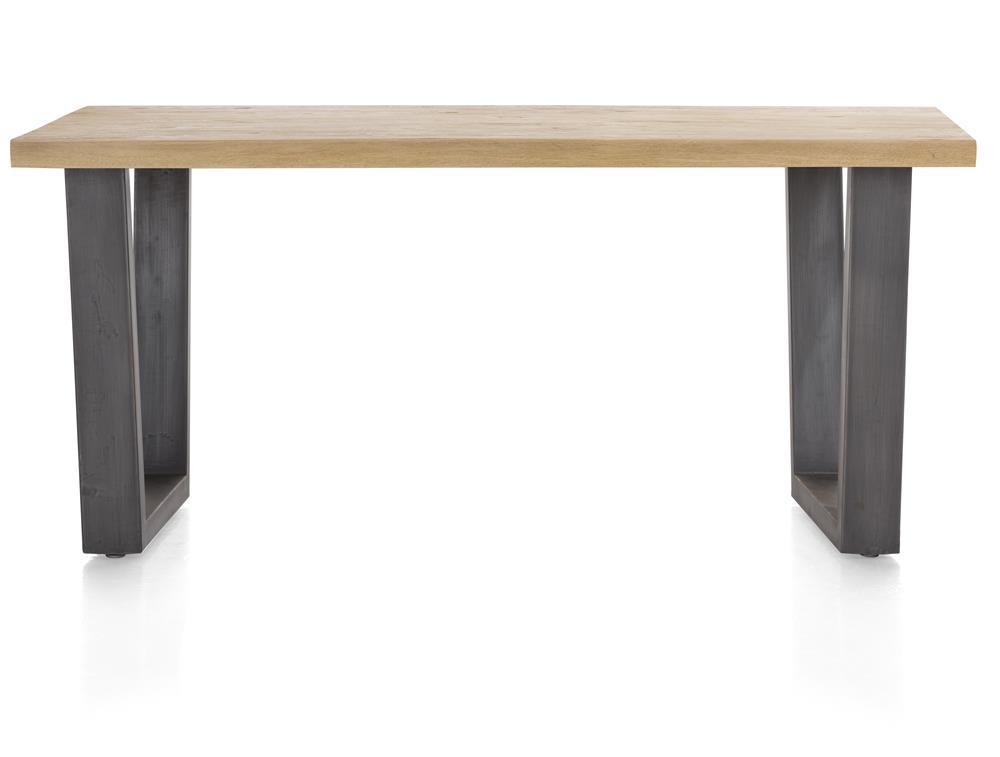 Habufa Metalox Fixed Top Oak Dining Tables-Dining Tables-Habufa-170 cms-U shape metal legs-Straight edge-Against The Grain Furniture