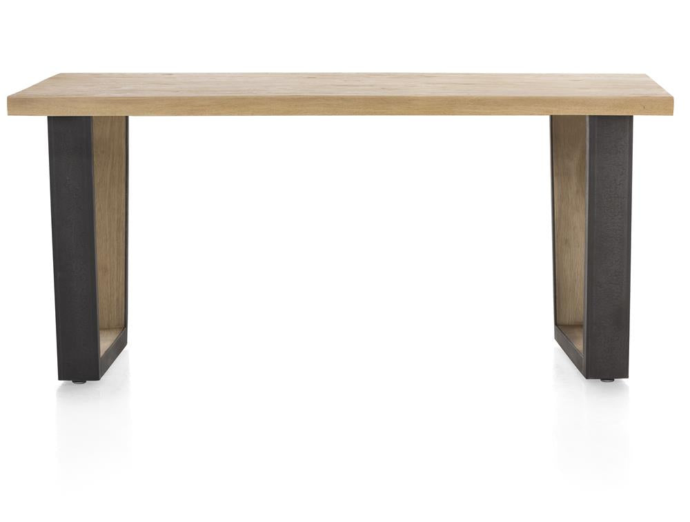 Habufa Metalox Fixed Top Oak Dining Tables-Dining Tables-Habufa-170 cms-U shape metal legs wood insert-Straight edge-Against The Grain Furniture