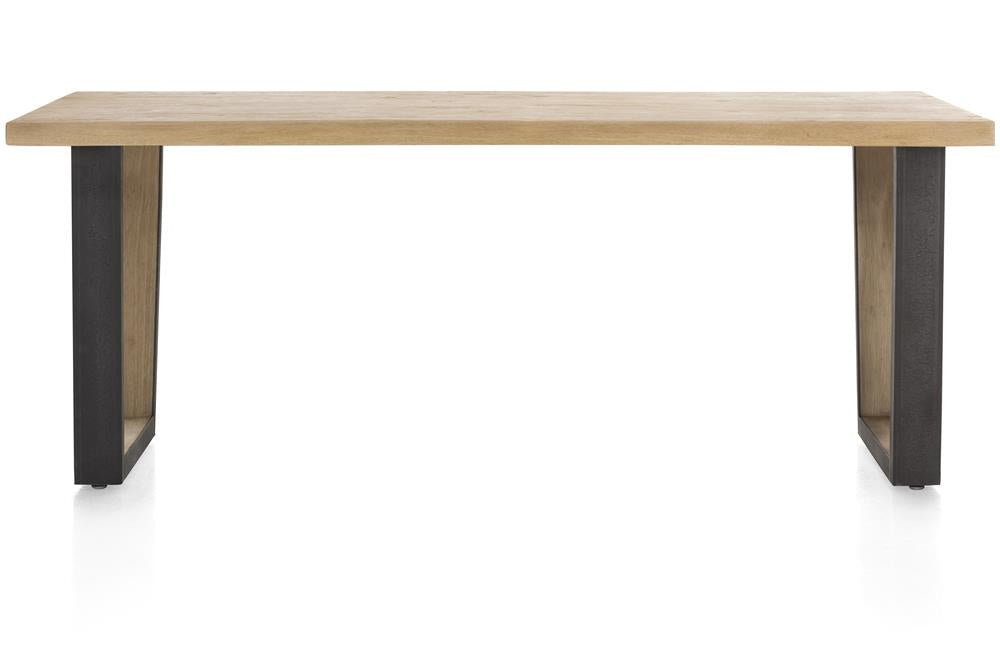 [Habufa_Cleveland]-Dining Tables-Habufa-200 cms-U shape metal legs wood insert-Straight edge-Against The Grain Furniture