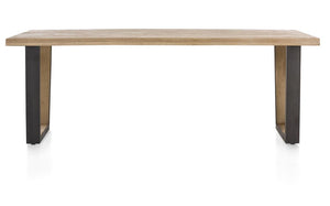 [Habufa_Cleveland]-Dining Tables-Habufa-230 cms-U shape metal legs wood insert-Wavy edge-Against The Grain Furniture