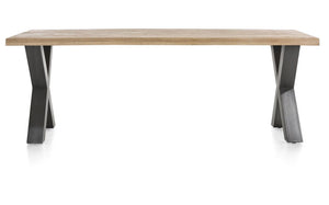 [Habufa_Cleveland]-Dining Tables-Habufa-230 cms-X shape metal legs-Wavy edge-Against The Grain Furniture