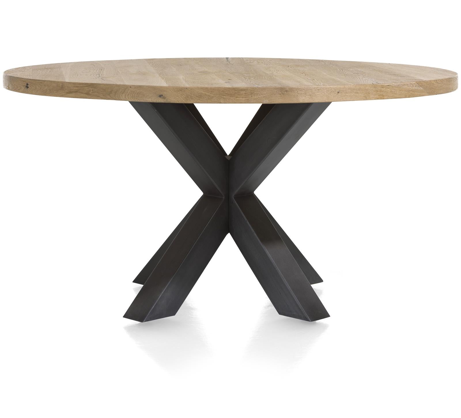 [Habufa_Cleveland]-Dining Tables-Habufa-150 Round, Plain Metal Leg-Against The Grain Furniture