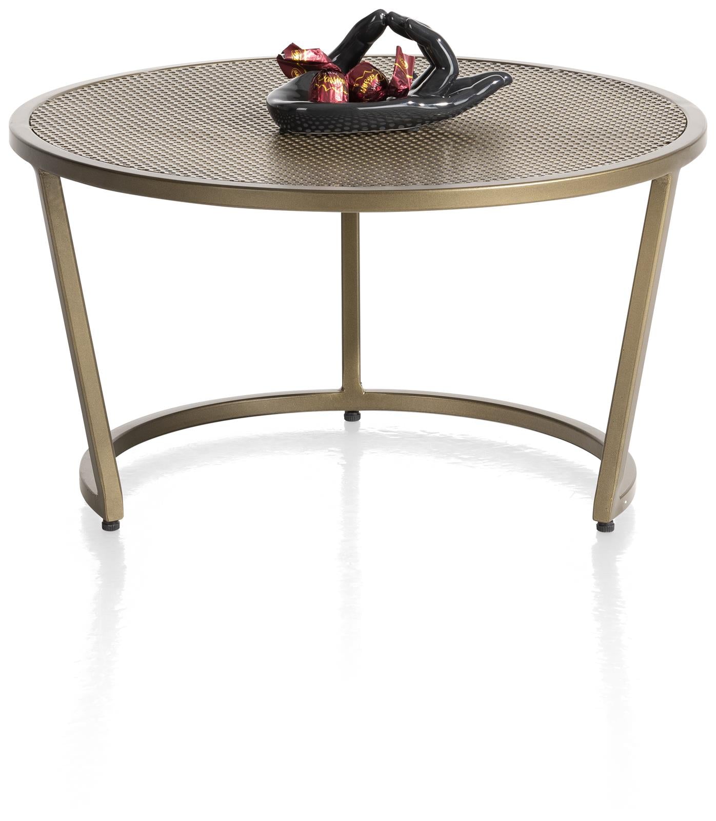 Habufa City Small Coffee /Side Tables in Oak and Metal-Side Table-Habufa-Round 50cms Champagne-Against The Grain Furniture