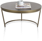 Habufa City Small Coffee /Side Tables in Oak and Metal-Side Table-Habufa-Round 65cms Champagne-Against The Grain Furniture