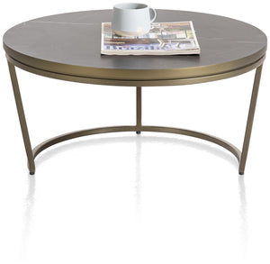Habufa City Small Coffee /Side Tables in Oak and Metal-Side Table-Habufa-Round 65cms Champagne-Against The Grain Furniture