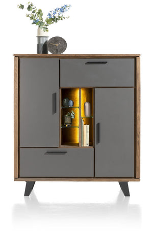 Habufa Cubo Highboard Cabinet in Smoked Oak and Grey-storage cabinet-Habufa-Against The Grain Furniture