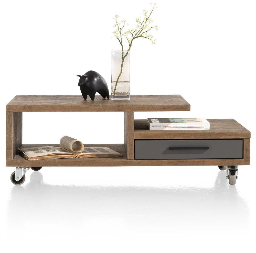 Habufa Cubo Coffee Tables in Smoked Oak and Grey