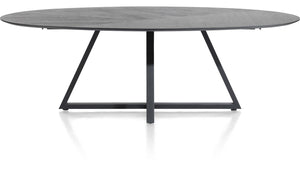 Ridgefield Urban Oak Elliptical Dining Tables in Anthracite