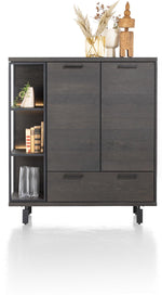 Ridgefield Urban Oak Highboard Cabinet in Anthracite