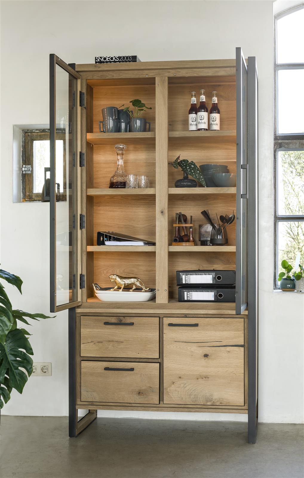 [Habufa_Cleveland]-display cabinet-Habufa-Double Glass Doors-Against The Grain Furniture