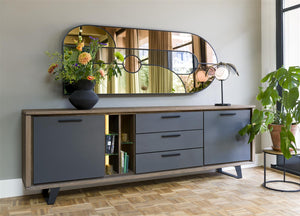 Habufa Cubo Sideboards in Smoked Oak and Grey-Sideboards-Habufa-180cm-Against The Grain Furniture