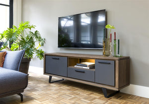 Habufa Cubo TV Lowboards in Smoked Oak and Grey-tv media stand-Habufa-140cm-Against The Grain Furniture