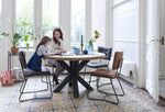 [Habufa_Cleveland]-Dining Tables-Habufa-130 Round, Plain Metal Leg-Against The Grain Furniture