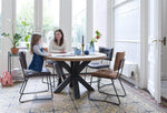 [Habufa_Cleveland]-Dining Tables-Habufa-130 Round, Plain Metal Leg-Against The Grain Furniture