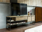 Habufa City TV Lowboards in Oak and Metal-TV lowboards-Habufa-120cm-Medium Oak-Against The Grain Furniture