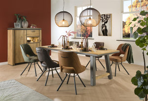 Habufa Farmer and Farmland Oak and Metal Tables-Dining and bar Tables-Habufa-180cm-Against The Grain Furniture