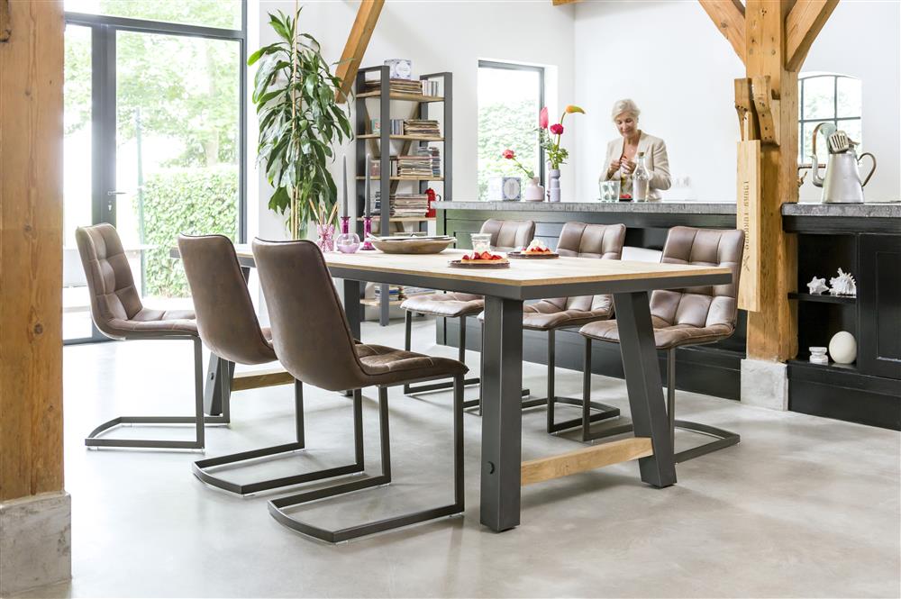 Habufa Farmer and Farmland Oak and Metal Tables-Dining and bar Tables-Habufa-180cm-Against The Grain Furniture