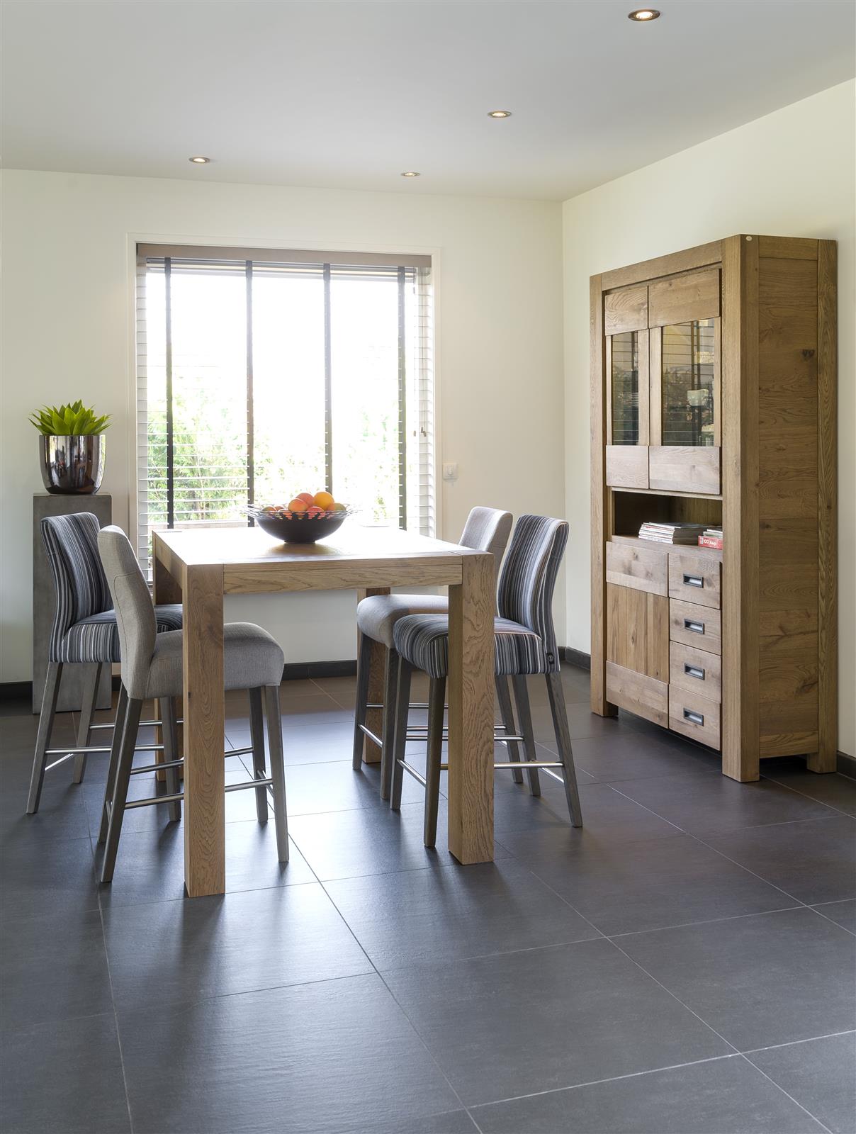 Habufa Bespoke Santorini Oak Bar Table in Four Colours-bar table-Habufa-Castle White-Against The Grain Furniture