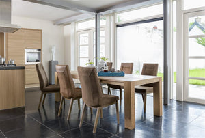 Habufa Bespoke Santorini Oak Extending Dining Table in Four Colours-Dining Table-Habufa-160 x 100-Castle Sand-Against The Grain Furniture