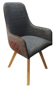 Harris Tweed and Leather Ohio Dining Chairs