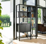 Ridgefield Urban Oak Glass Display Cabinet in Anthracite