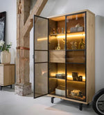 Ridgefield Urban Oak Glass Display Cabinet in Anthracite