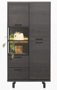 Ridgefield Urban Oak Display Storage Cabinet in Anthracite
