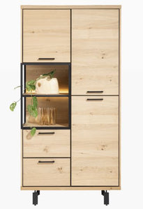 Ridgefield Urban Oak Display Storage Cabinet in Natural Oak