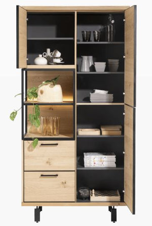 Ridgefield Urban Oak Display Storage Cabinet in Natural Oak