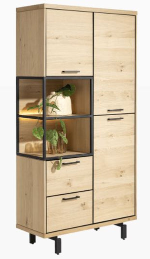 Ridgefield Urban Oak Display Storage Cabinet in Natural Oak