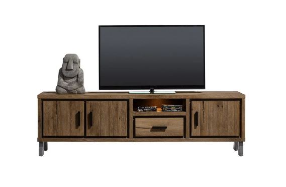 Habufa Vitoria Gun Metal and Oak Lowboards-[Habufa Philadelphia]-[Furniture Village Philadelphia]-200cm-Against The Grain Furniture