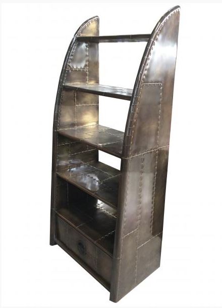 Aviator Wing Shaped Metal Bookcases