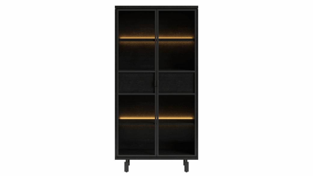 Ridgefield Urban Oak Glass Display Cabinet in Anthracite