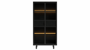 Ridgefield Urban Oak Glass Display Cabinet in Anthracite