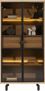 Ridgefield Urban Oak Glass Display Cabinet in Natural Oak