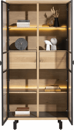 Ridgefield Urban Oak Glass Display Cabinet in Natural Oak