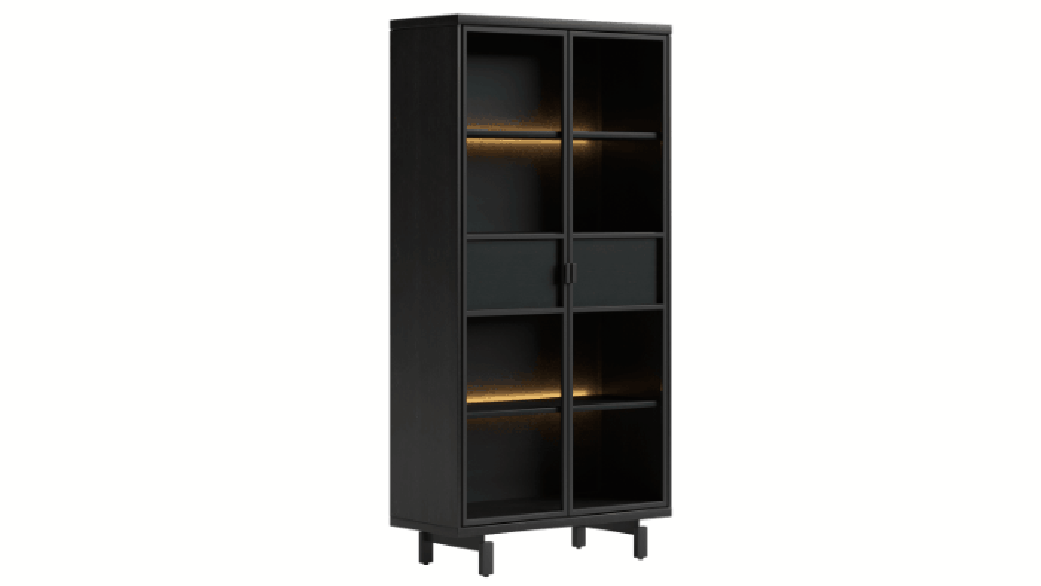 Ridgefield Urban Oak Glass Display Cabinet in Anthracite