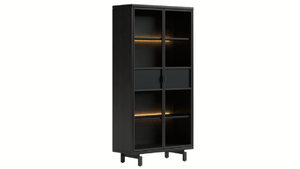 Ridgefield Urban Oak Glass Display Cabinet in Anthracite
