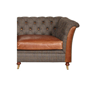 Granby Harris Tweed and Leather Modular Corner Groups-harris tweed corner groups-Carlton Vintage-1 Seat Right hand Facing-Morland-Against The Grain Furniture